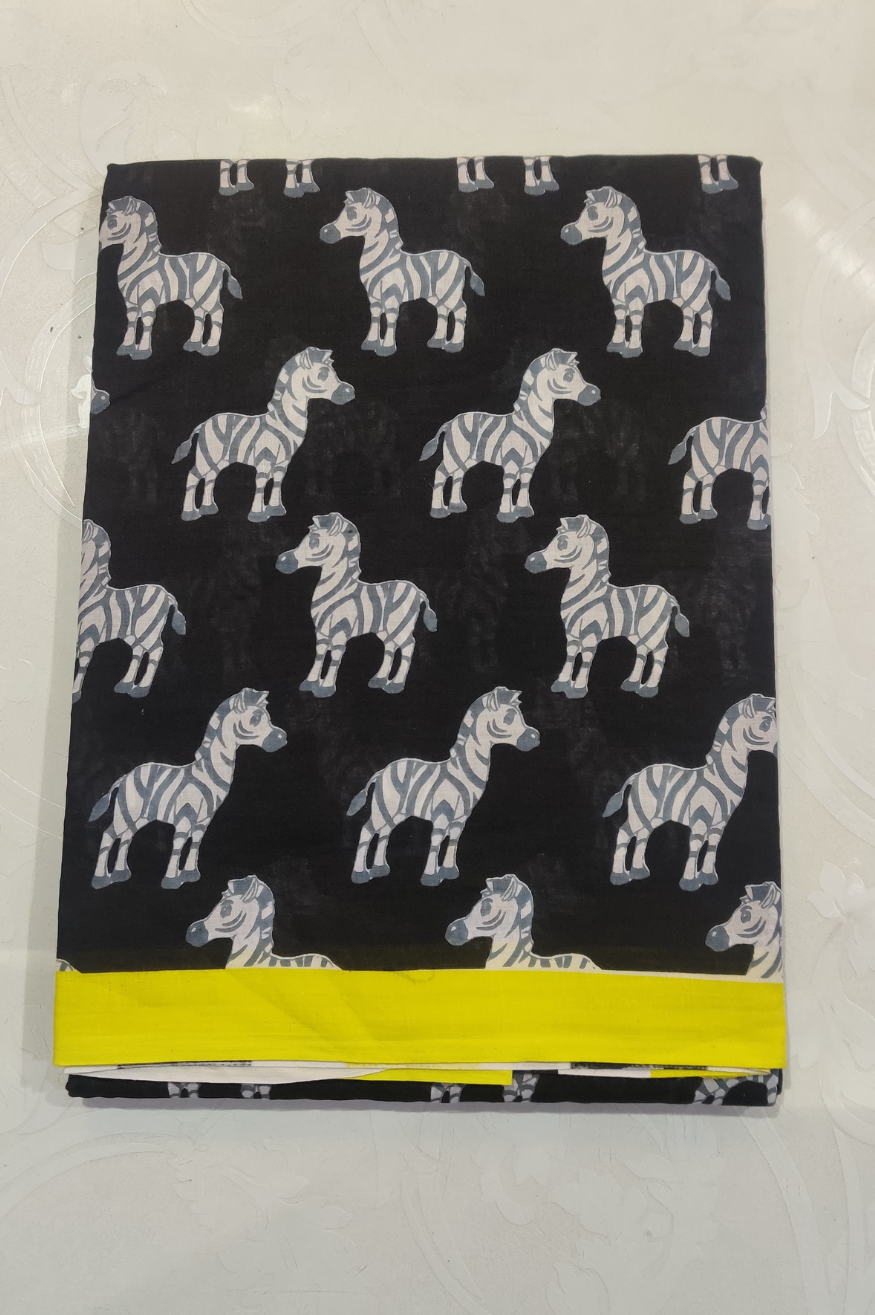 Organic Soft Cotton- With this Zebra pattern saree